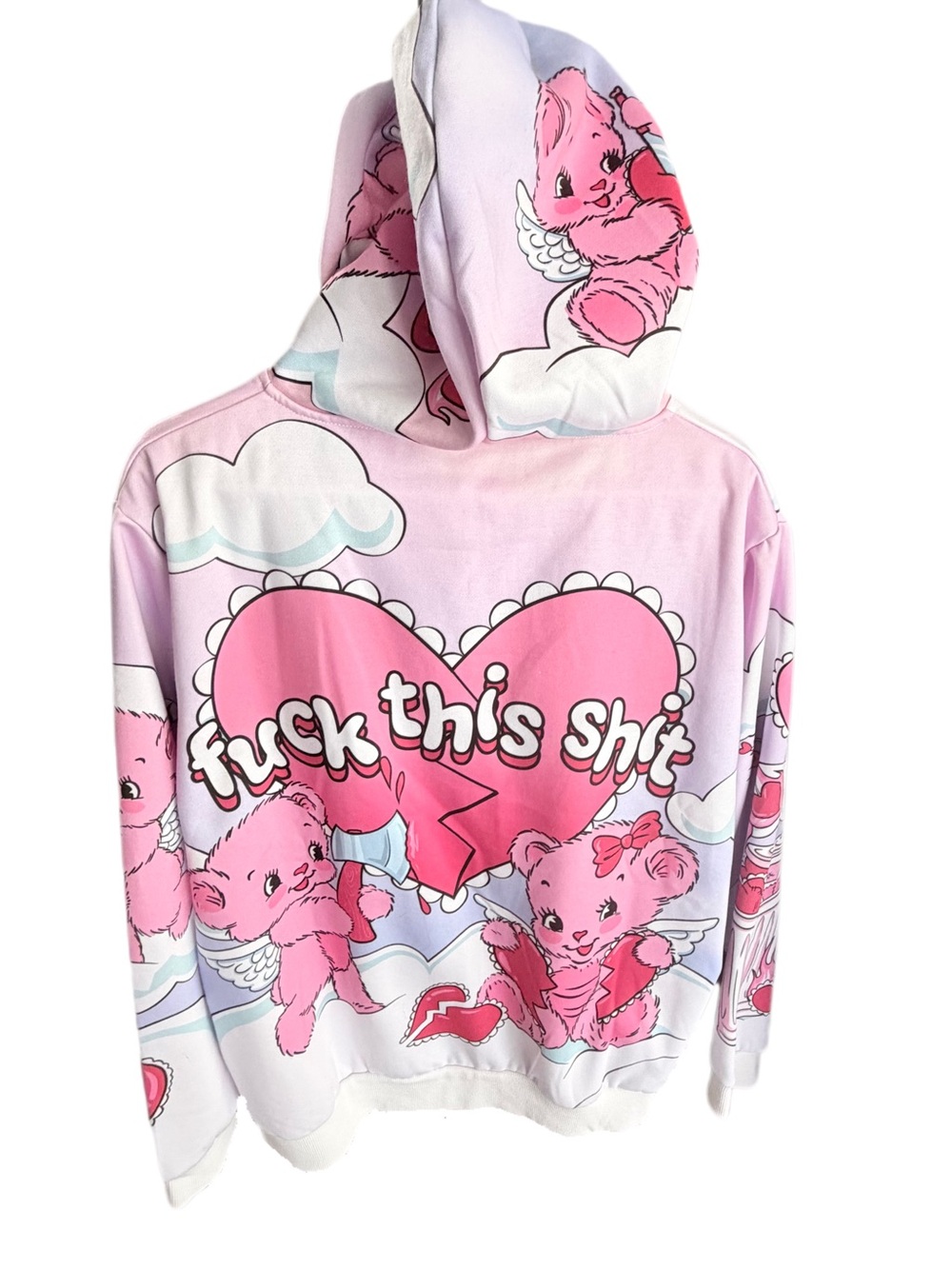 Sugar Thrillz Pink Cupid Bear Zip Hoodie - Picture 2 of 6